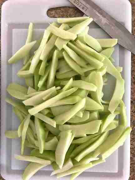 sliced chayote