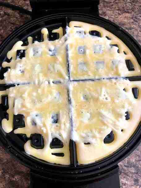 Basic Chaffle Recipe Ingredients on waffle iron