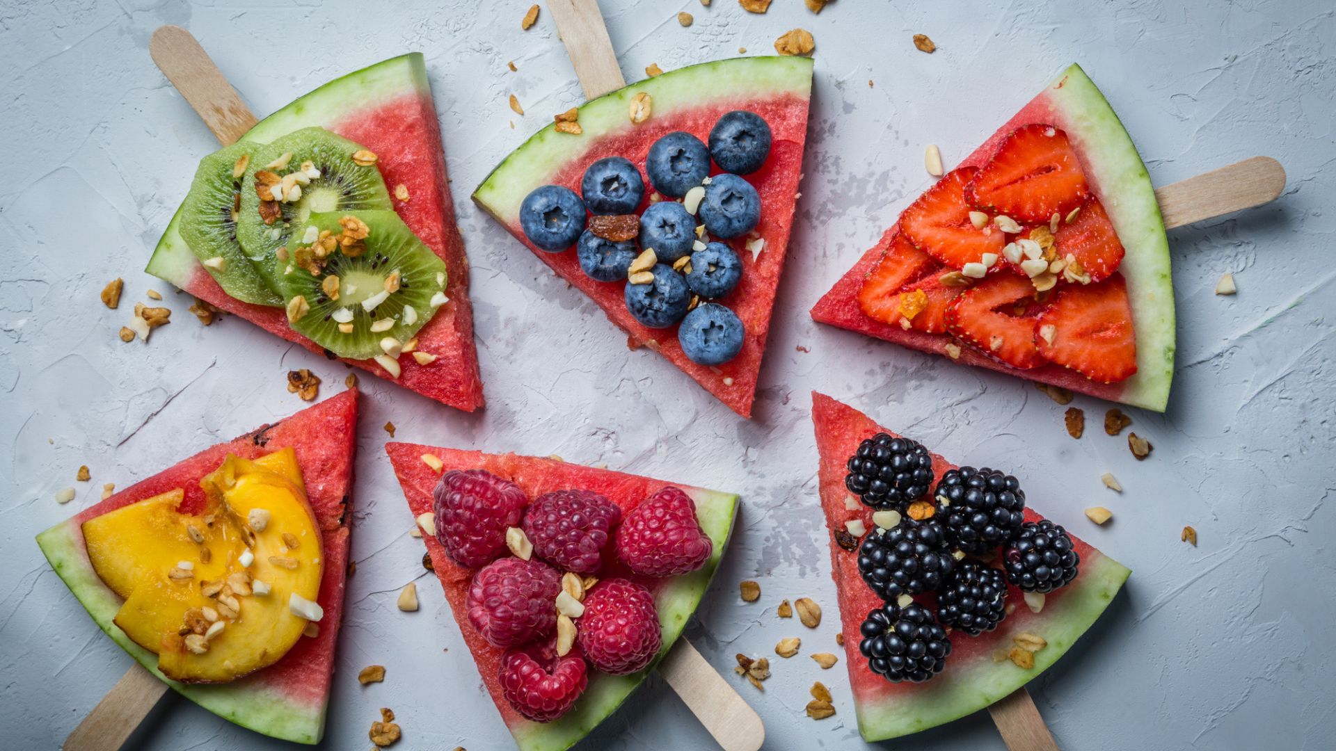 keto snacks, watermelon slices with berries